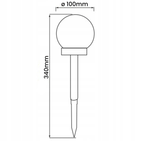 Kula Lampa Solarna Ogrodowa LED Wbijana Ozdobna IP44 3000K 10cm Dymione