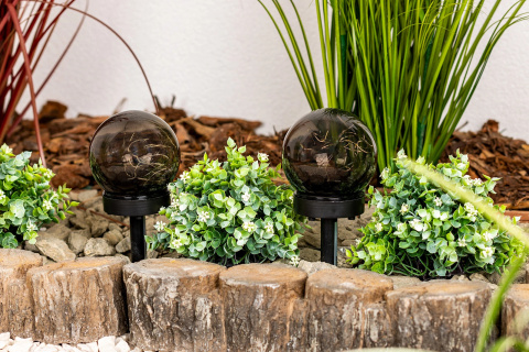 Kula Lampa Solarna Ogrodowa LED Wbijana Ozdobna IP44 3000K 10cm Dymione