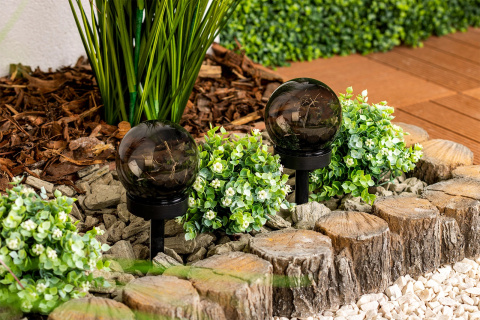 Kula Lampa Solarna Ogrodowa LED Wbijana Ozdobna IP44 3000K 10cm Dymione