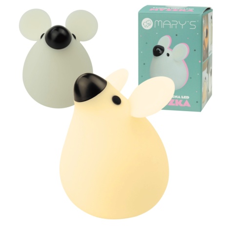 Lampka nocna LED w kształcie białej myszki