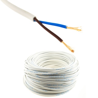 Przewód elektryczny Płaski H03VVH2F OMYp 300V 2x0,5 płaski biały linka 25m
