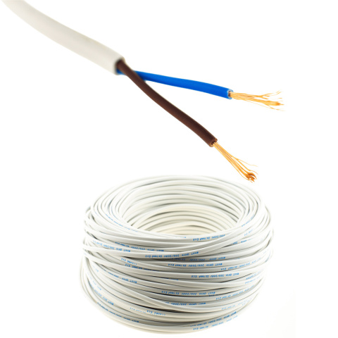 Przewód elektryczny Płaski H03VVH2F OMYp 300V 2x1,0 płaski biały linka 1m