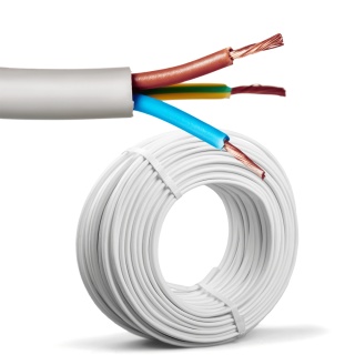 Przewód okrągły elektryczny 3x2,5 Biały OWY 500V 3x2,5 H05VV‑F linka 25m