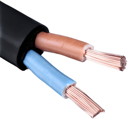 Przewód okrągły elektryczny H03VV OMY 300V 2x0,75 czarny linka 1m