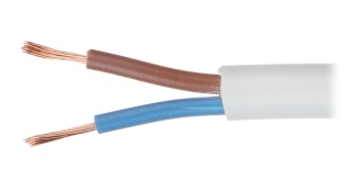 Przewód okrągły elektryczny H03VVF OMY 300V 2x0,75 linka 1m Biały