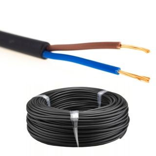 Przewód okrągły elektryczny H03VVF OMY 300V 2x1 czarny linka 25m