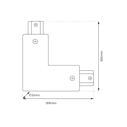 Łącznik L Track Biały 1-Obwodowy + zasilanie centralne v2.0