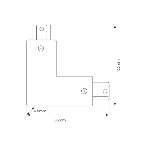 Łącznik L Track Biały 1-Obwodowy + zasilanie centralne v2.0
