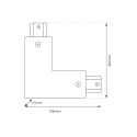 Łącznik L Track Czarny 1-Obwodowy + zasilanie centralne v2.0