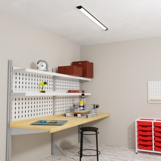 Lampa Batten 120cm Czarna 36W 4000lm Listwa do Garażu Magazynu