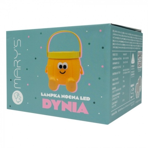 Bezpieczna lampka silikonowa Dynia z ciepłą barwą światła