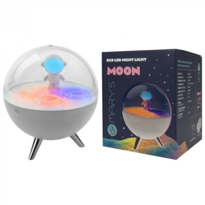 Lampka nocna biały "Księżyc" LED RGB 0.7W dla dziecka na prezent