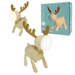 Lampka nocna LED w kształcie beżowego jelonka z miękkiego silikonu