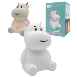 Lampka nocna LED w kształcie krówki z różowymi rogami