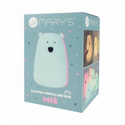 Lampka LED miś duży niebieski z miękkiego silikonu