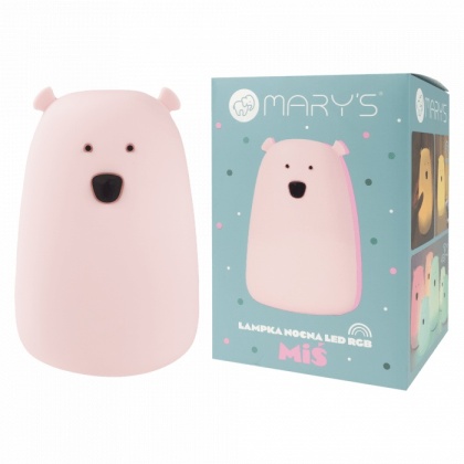 Lampka nocna duży różowy "Miś" LED RGB dla dziecka na prezent