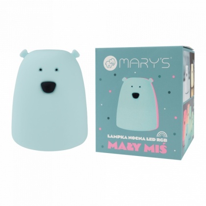 Lampka nocna mały niebieski "Miś" LED RGB dla dziecka na prezent