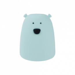 Miękka silikonowa lampka nocna miś niebieski LED