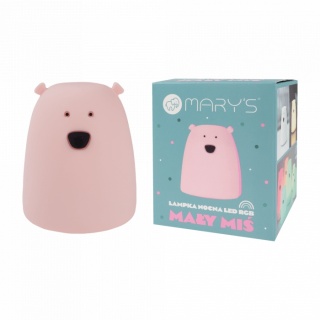Lampka nocna mały różowy "Miś" LED RGB dla dziecka na prezent