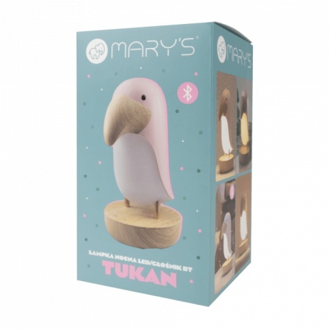 Świecąca figurka tukana z lampką LED i muzyką Bluetooth