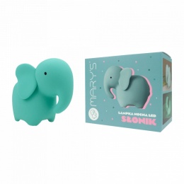 Lampka nocna LED w kształcie turkusowego słonia dla dzieci