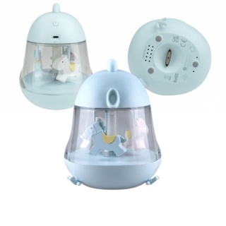 Lampka nocna z pozytywką niebieska "Karuzela" LED RGB 5W dla dziecka na prezent