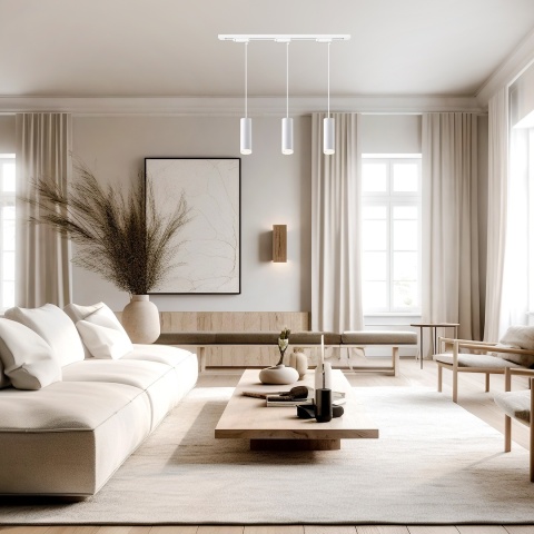 Zestaw Oprawa Pipe Ring Track Zwis Biały 3xGU10 1m