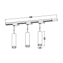 Zestaw Oprawa Pipe Ring Track Zwis Biały 3xGU10 1m