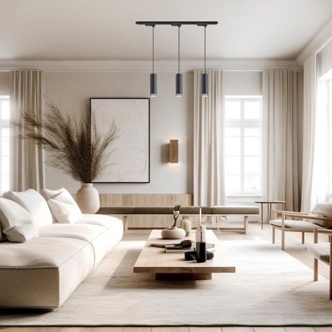 Zestaw Oprawa Pipe Ring Track Zwis Czarny 3xGU10 1m