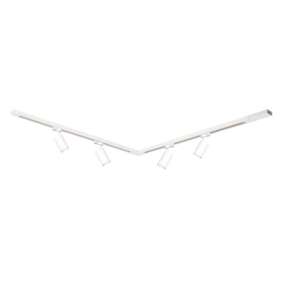 Zestaw Szynoprzewód 4xPipe Ring GU10 + Prowadnica 2x1m + Złączki - Biały