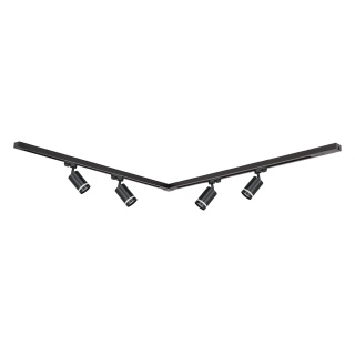 Zestaw Szynoprzewód 4xPipe Ring GU10 + Prowadnica 2x1m + Złączki - Czarny