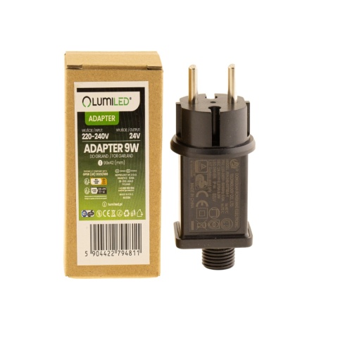 Adapter zasilający 24V 9W do girland solarnych 230V IP44 do SOLLIS 20m