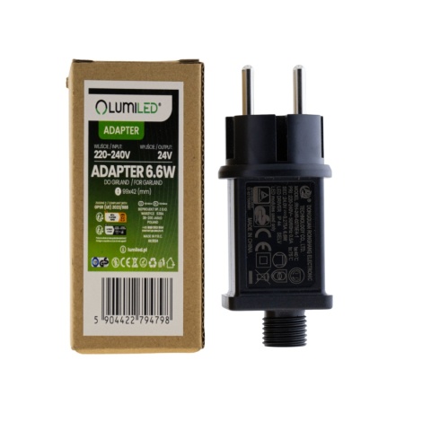 Zasilacz LED 230 V na 24 V DC do girland solarnych, IP44