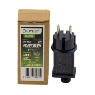 Adapter zasilający 24V do girland solarnych 8W 230V IP44 PYRIS 14,5M