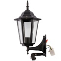 Kinkiet Ogrodowy Elewacyjny Zewnętrzny E27 LATARNIA do GÓRY z Czujnikiem Ruchu Czarna BELLIS