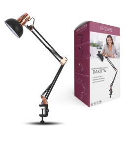 LAMPKA KREŚLARSKA E27 DAKOTA Czarna Miedź