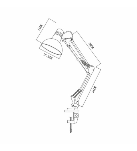 LAMPKA KREŚLARSKA E27 DAKOTA Czarny Chrom