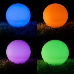 Lampa Solarna ATRIS LED Kula 15 cm RGB Wbijana Ogrodowa IP44