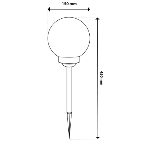 Lampa Solarna ATRIS LED Kula 15 cm RGB Wbijana Ogrodowa IP44