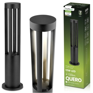 Lampa ogrodowa słupek LED 12W 60cm IP65 stojąca QUERO Lumiled czarna