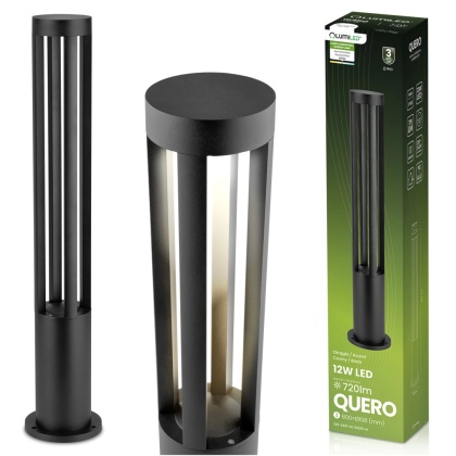 Lampa ogrodowa słupek LED 12W 80cm IP65 stojąca QUERO Lumiled czarna