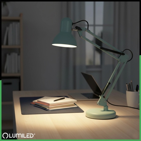 TOBI pastelowy niebieski – lampa z giętym ramieniem