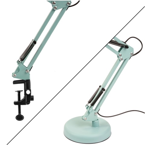 Lampka biurkowa TOBI błękitna, montowana do blatu