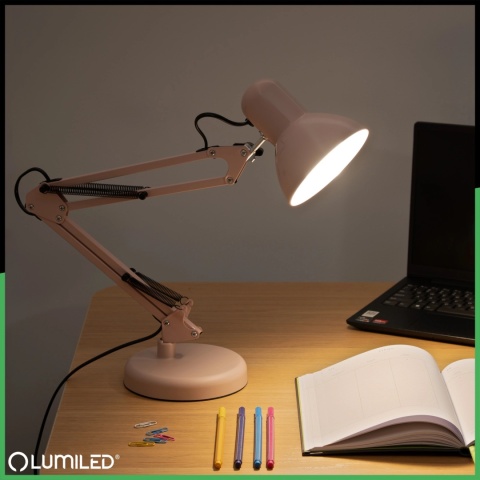 Lampka biurkowa TOBI – detal klosza i uchwytu