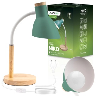 Lampka Biurkowa NIKO Zielona Lumiled E27 Kreślarska Regulowana