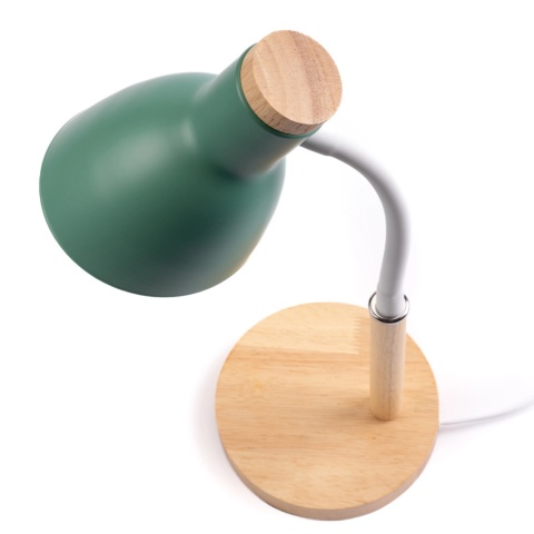 Klasyczna zielona lampka biurkowa NIKO z włącznikiem na kablu