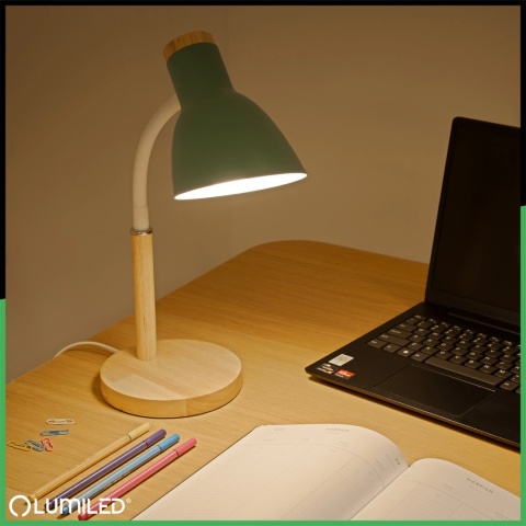 Lampka NIKO zielona z gwintem E27 – wersja biurkowa