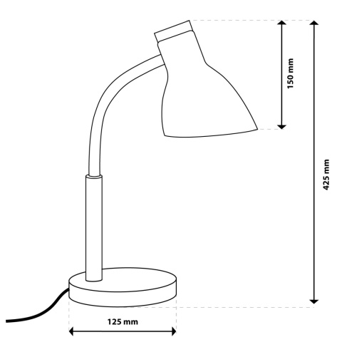 Minimalistyczna lampka do biura NIKO E27 czarna