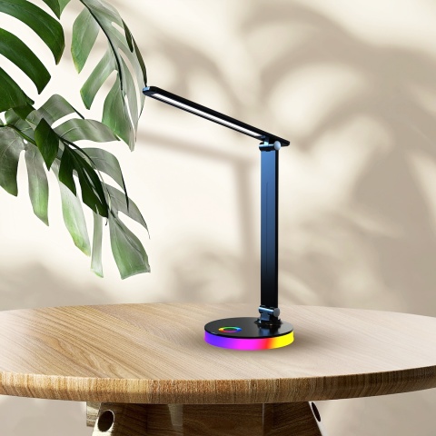 Lampka biurkowa Czarna 5W LED RGB Nowoczesna Zamiana kolorów i barwy BRUNO
