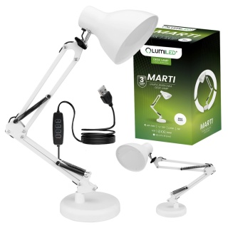 Lampka biurkowa LED 7W CCT ściemnialna MARTI biała Lumiled